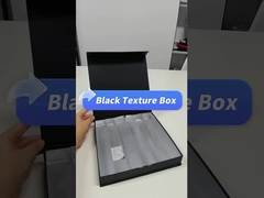 Caja de papel de cartón de lujo de papel de chocolate Caja de regalo magnética negra con divisores de papel