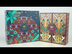 OEM 24 cajones de calendario de Adviento Caja de té Bolsa de chocolate caliente Bolsa de café caliente Calendario de papel Caja de regalo