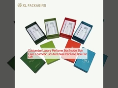 Personaliza caja de perfume de lujo dentro cuidado de la piel cosmético tapa y base caja de perfume para el regalo