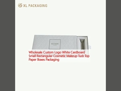Venta al por mayor Logotipo personalizado Papel blanco Pequeño maquillaje cosmético rectangular Cajas de papel de embalaje