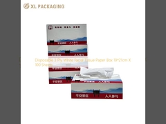 Papel de tejido facial desechable de 3 pliegos blanco Caja 19*21cm X 100 hojas