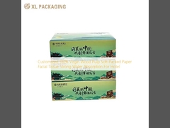 Personalización 100% de madera virgen de pulpa de papel suave envasado tejido facial fuerte absorción de agua para el hotel