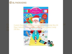 Diseño personalizado Navidad Cosmético Calendario de Adviento Caja de calendario de 24 días Embalaje en papel