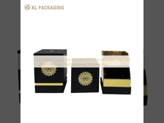Caja de perfumes de lujo personalizada con tapa y base para cuidado de la piel regalo cosmético de moda de estampado de oro caja de perfumes