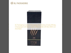 Fábrica de cajas de embalaje personalizadas XL Caja de regalo vacía de whisky y champán Caja de regalo personalizada para botella de vino con tapa y base