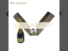 Envasado XL Envasado personalizado Caja de papel de fábrica Alcohol Whisky Envasado de vino Caja de cartón Caja de regalo de doble puerta magnética