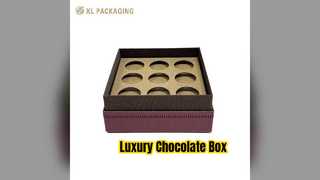 Caja de chocolates de lujo Embalaje de regalo morado