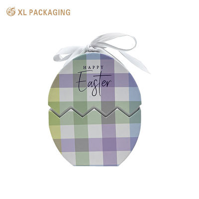 comprar Caja de regalo de chocolate en forma de huevo de Pascua personalizada 3 piezas Confección de caja con cinta blanca e inserción de EVA Fabricación en línea