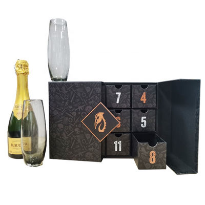 comprar 12 días de vino vacío personalizado Cuenta atrás de Navidad Calendario de Adviento Caja de regalo Fabricación en línea