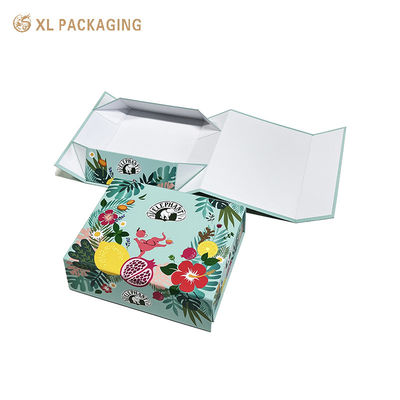 comprar Caja de papel plegable de cartón reciclado para perfume con estampado floral tropical y cierre magnético oculto Fabricación en línea