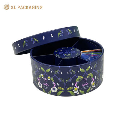 comprar Caja cilíndrica redonda apta para alimentos con impresión personalizada y bandeja interior dividida para té y café Fabricación en línea