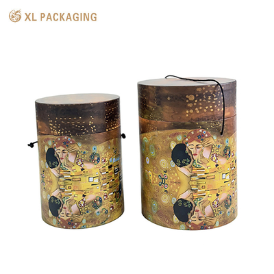 comprar Caja de papel de cartón redondo de flores embalaje caja de regalo logotipo de papel de cilindro impreso online manufacture