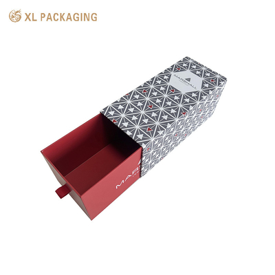 comprar Caja de embalaje de vino de papel rígido de lujo personalizada Caja de cajón de cartón con estampado de papel de oro Cierre magnético y revestimiento de terciopelo - Caja de regalo premium para juegos de vino rojo / blanco Fabricación en línea