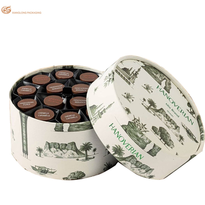 comprar Colecciones de Regalos Ecológicos de Marca Caja de Regalo de Chocolate Redonda de Lujo Embalaje de Papel Reciclable Diseño Elegante Logotipo de Lámina Adecuado para Trufas y Dulces online manufacture