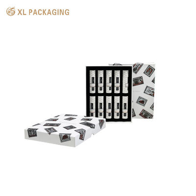 comprar Caja de regalo impresa a medida para juegos de lápiz labial con tapa rígida y base resistente, forro EVA de 10 cavidades e impresión CMYK de sello vintage Fabricación en línea