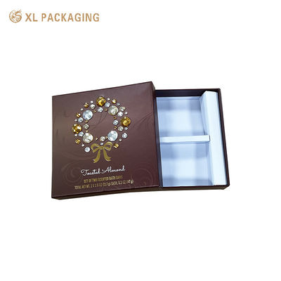 comprar Caja de regalo de jabón rígido marrón de lujo con papel de cartón de 350 gramos Insertar estampado de papel de oro y laminación mate Fabricación en línea