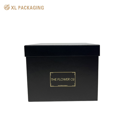 comprar Venta al por mayor Barata Gran capacidad Caja de papel de cartón negro Envases de regalo de flores Fabricación en línea