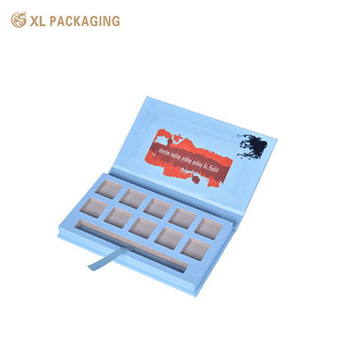 comprar Logotipo de lujo en relieve Laminación con toque suave Cara de moda sombra de ojos Paleta de papel Caja de embalaje con espejo online manufacture