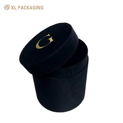 comprar Caja de flores de bodas de tubo redondo de terciopelo personalizado cilindro caja de regalo de flores de lujo rosa online manufacture