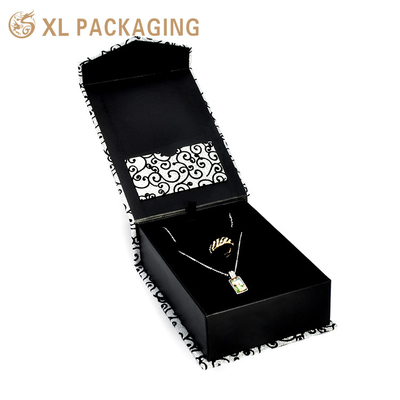 comprar Embalaje XL Embalaje de caja de regalo personalizada Embalaje de tamaño personalizado Embalaje de caja de joyería de papel de color negro Embalaje de caja de joyería de papel magnético Fabricación en línea