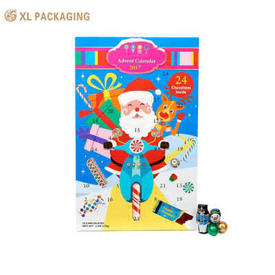 comprar Diseño personalizado Navidad Cosméticos Calendario de Adviento Caja 24 días Calendario Papel Embalaje Galletas de chocolate Caramelo Caja de regalo online manufacture
