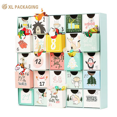 comprar Envases XL Envases personalizados Cajas de lujo Diseño personalizado Navidad Cosméticos Calendario de Adviento Caja de calendario de 24 días Envases de papel Galletas de chocolate Caja de regalo de dulces Fabricación en línea