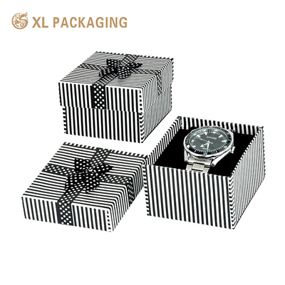 comprar Caja de embalaje de cartón de papel negro para relojes individuales con almohada blanda online manufacture
