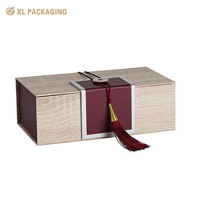 comprar Cajas de almacenamiento de papel de cartón personalizado para botellas de vino regalo caja plegable con cuerdas y botón online manufacture