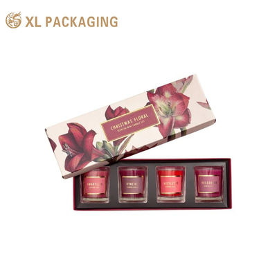 comprar Caja de regalo de vela plegable personalizada de 2‑piezas con tapa Cielo y Tierra, envío en plano, caja de papel de 350 g/m² con inserto de PET de 4‑ranuras para vela perfumada Fabricación en línea