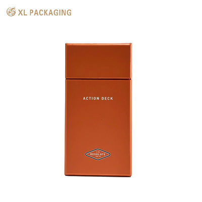 comprar Caja de regalo rígida con borde inclinado personalizado, tablero gris de 2 mm, papel artístico de 157 g/m², caja de embalaje de papel naranja Fabricación en línea