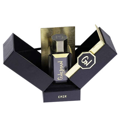comprar Caja de regalo de perfume de apertura de dos puertas personalizada con inserción de espuma y placa de logotipo Fabricación en línea