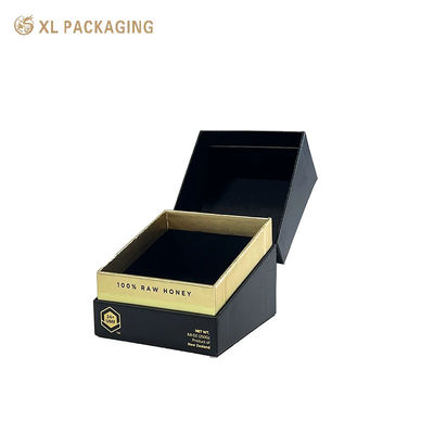 comprar Caja de regalo personalizada de 3 piezas con borde de bisela con logotipo UV de papel de oro y inserción de EVA de terciopelo negro para frasco Candela de perfume cuidado de la piel Fabricación en línea