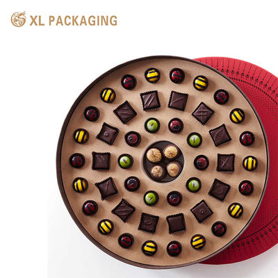 comprar Cajas redondas de chocolate personalizadas. Fabricación en línea
