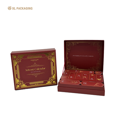 comprar Embalaje XL Cajas de lujo personalizadas Cajas magnéticas de cartón rígido 12 días de cuenta regresiva Caja de calendario de Adviento vacía para postre Chocolate caracol pulido Fabricación en línea