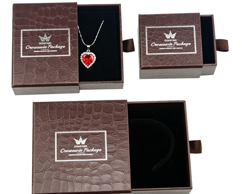 comprar Caja de regalo de joyería con cajón de papel y etiqueta de cinta, tamaño personalizado Fabricación en línea