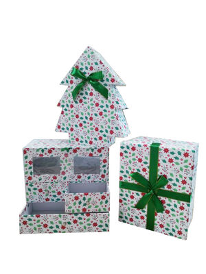 comprar Caja de regalo con forma de árbol de Navidad, con cajón deslizante y tirador metálico Fabricación en línea