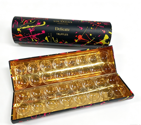 comprar Caja de chocolate con forma de concha, bandeja interior dorada apta para alimentos, impresión de logotipo de papel de aluminio de fantasía Fabricación en línea