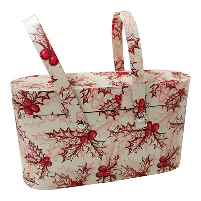 comprar Cesta de Papel para Regalo Navideño, Empaque Rústico, Forma de Cesta, Diseño Nuevo, Caja con Asa Fabricación en línea