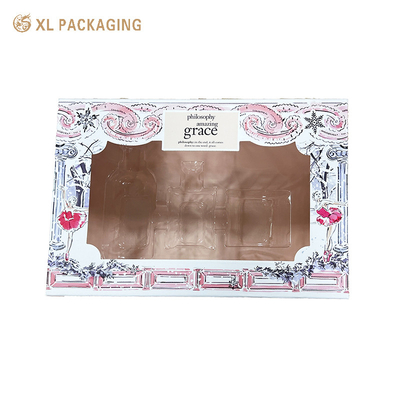 Capa y base personalizada Papel rígido PVC transparente Jornal de joyería Embalaje colgante Collar Brazalete de brazalete Caja de anillo