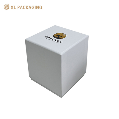 Caja de embalaje para regalos ecológicos de papel blanco de cartón, vela perfumada