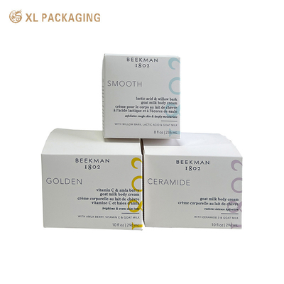 Impresión personalizada botella cosmética cartón plegable caja de papel maquillaje caja de papel blanco cartón papel blanco para el cuidado de la piel