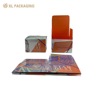 Caja plegable inferior con bloqueo automático personalizada para crema para ojos con suero cosmético