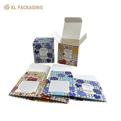 Caja de tarjetas plegable para el cuidado de la piel, fácil de montar, con diseño inferior con bloqueo automático e impresión profesional vibrante