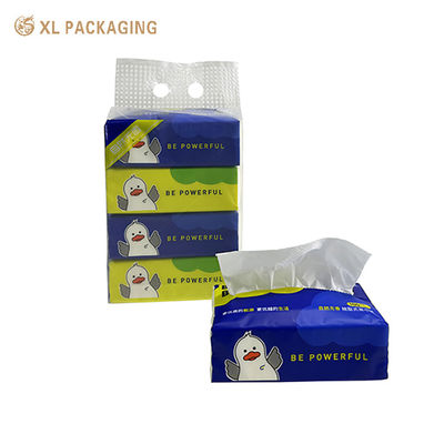 4 paquetes personalizados portátiles portátiles de madera virgen de pulpa de papel facial suave con embalaje IP de dibujos animados