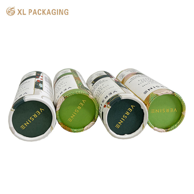 Caja de embalaje de tubos redondos de papel de diseño personalizado para aceites esenciales y productos para el cuidado de la piel 157gms Papel de arte 1.5mm cartón duro