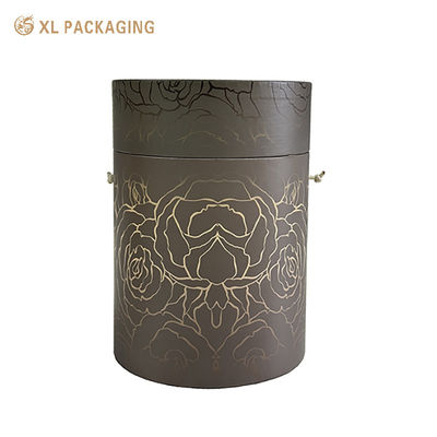 Embalaje de tubo de papel con asa de cuerda portátil, papel artístico de 157 g/m² e impresión de lujo personalizable para regalos premium