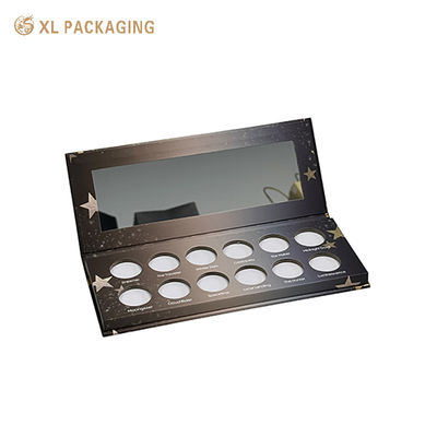 Caja de embalaje de impresión personalizada de cosméticos con paleta de sombras para ojos y herramienta de maquillaje de espejo
