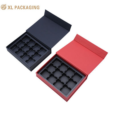 Caja de regalo de embalaje magnético de chocolate Cajas de regalo de papel kraft rígido con bandeja de plástico