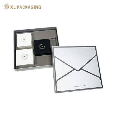 Caja de regalo de lujo personalizada rígida superior e inferior con inserción de terciopelo para juegos de cuidado personal de la piel