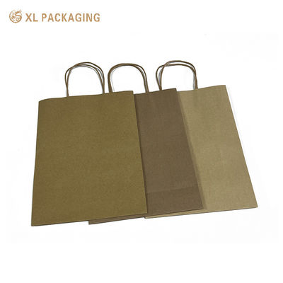 Bolsas de papel Kraft personalizadas con asas, bolsas de regalo de compras reciclables ecológicas, se acepta impresión de logotipo personalizado